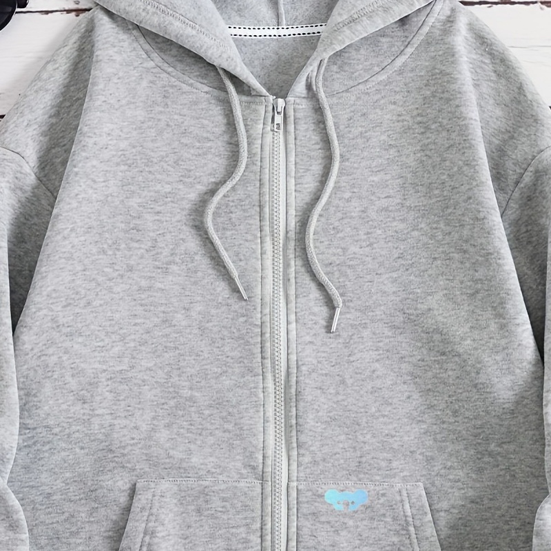 Casual Zip Up Hoodie Sweatshirt Long Sleeve Hooded连帽卫衣