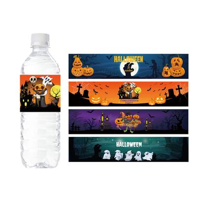 halloween装饰24pcs防水彩色瓶贴万圣节恐怖南瓜装饰标签贴纸