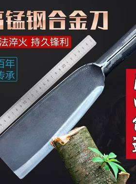 高硬度锰钢加厚直刀户外砍树劈柴伐树开山砍竹伐木家用破竹工具