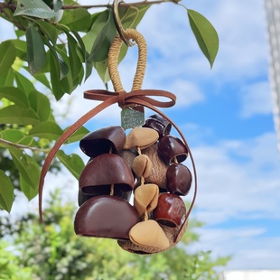 天然果实壳手摇挂铃包挂件手工diy材料包音疗愈活动伴手生日礼物