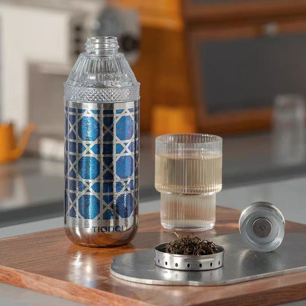 天沏新款纯钛保温杯冷萃杯办公闷茶杯户外茶水分离杯高档礼品杯