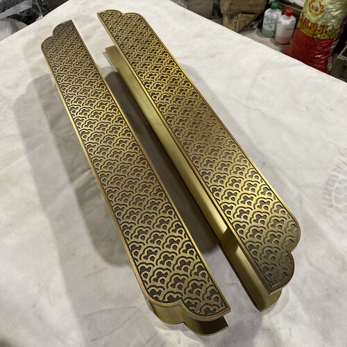 定制玻璃门拉手把手中式仿古铜大扶手G酒店实木门双开门长拉手黑