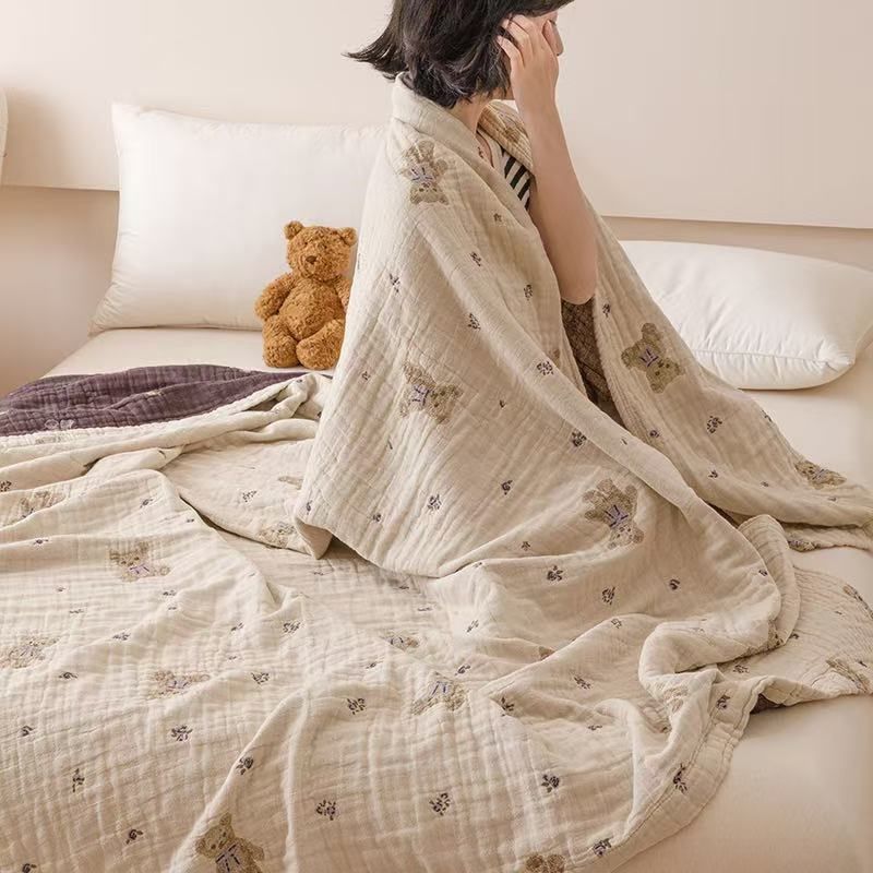 韩式全棉四层纱布毯子毛巾被y成人夏季薄款棉纱夏凉被午睡盖毯,床上用品,休闲毯/毛毯/绒毯,淘宝优惠券,粉丝福利购,淘宝优惠卷