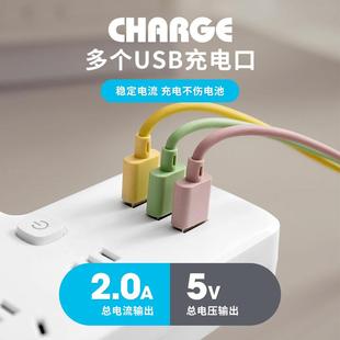 办公款 插座转换器USB扩充家用多功能排插孔无线一转多插线板带灯