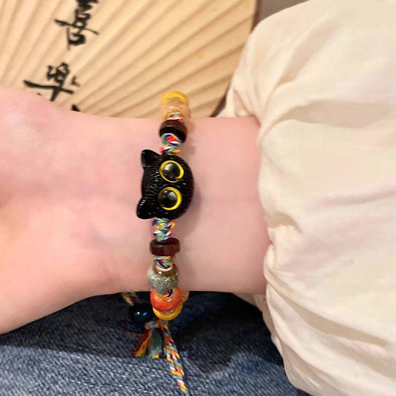 陶瓷小猫咪手链女生款轻奢小众手串高颜值学生党ins设计手饰图片