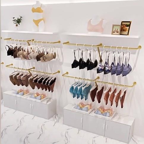 内衣店专用展示架上墙侧挂轻奢金色文胸货架服装店内衣内裤陈列架