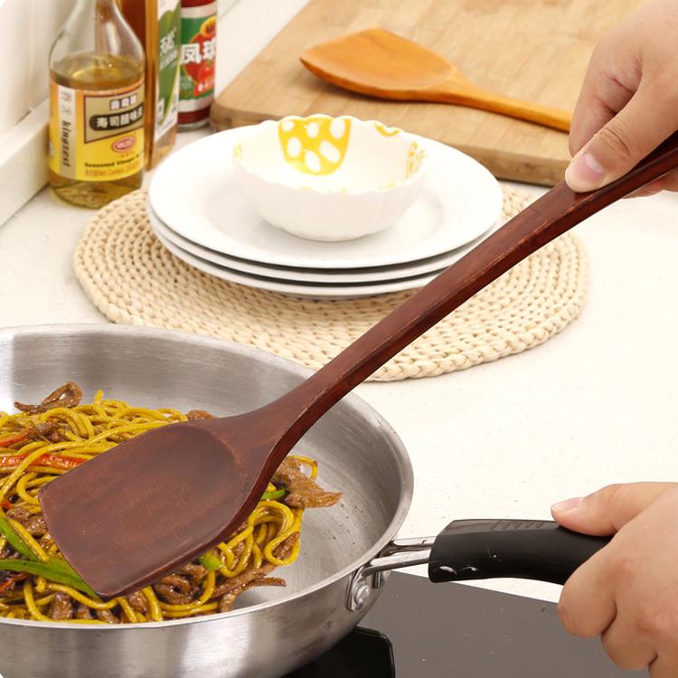 厨房长柄菜铲子木锅铲木制不粘锅木铲实木厨具平底锅炒菜防云