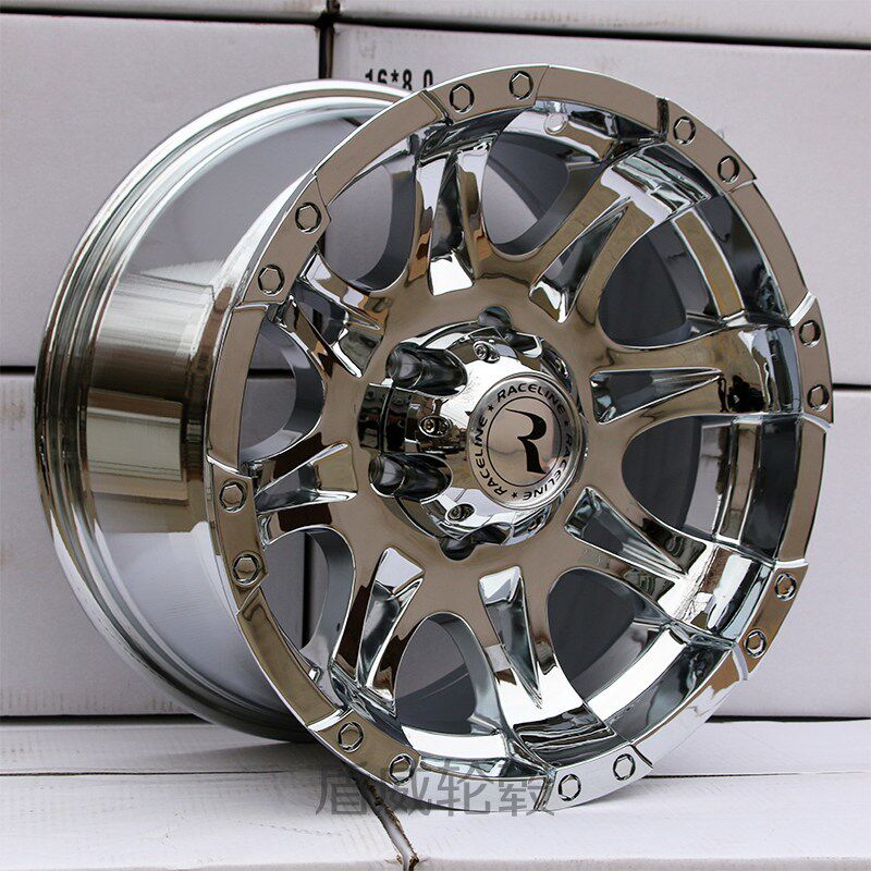 帕杰罗V73哈弗H9五十铃途t乐Y61霸道FJ酷路泽17寸电镀越野轮毂改