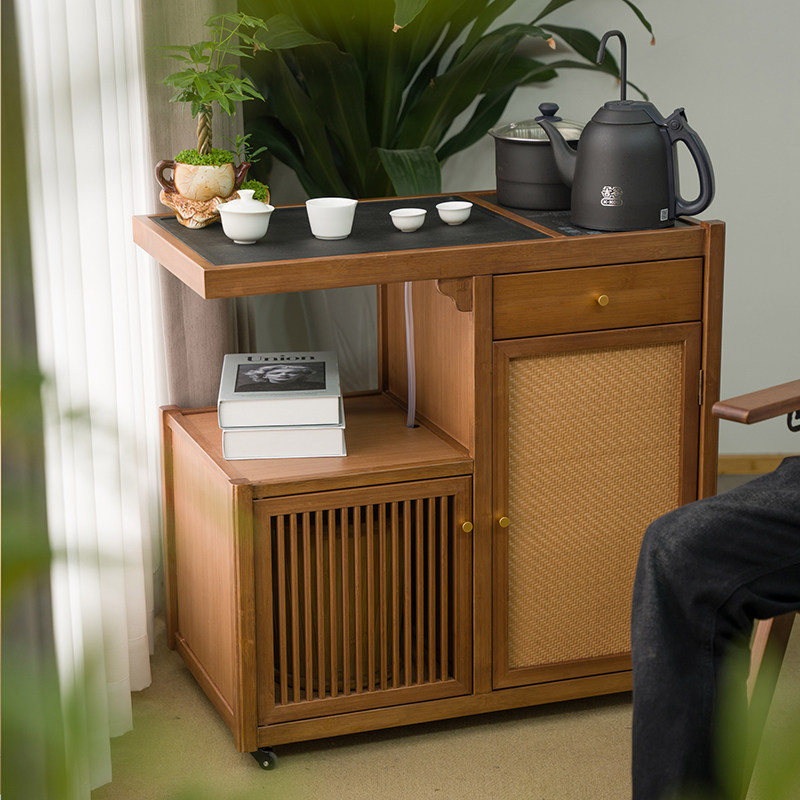 祥福富贵移动茶桌小茶台乌金石茶C盘一体茶水柜茶车阳台煮泡茶桌,住宅家具,家用茶台/茶桌,淘宝优惠券,粉丝福利购,淘宝优惠卷