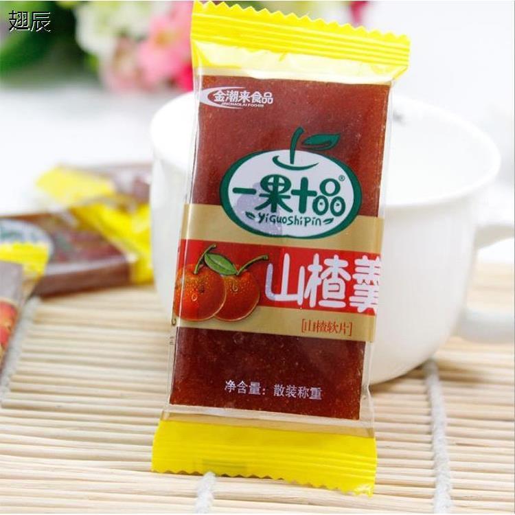 一果十品雪花山楂片果丹皮山楂羹500g 开味山楂片汉堡山楂条零食