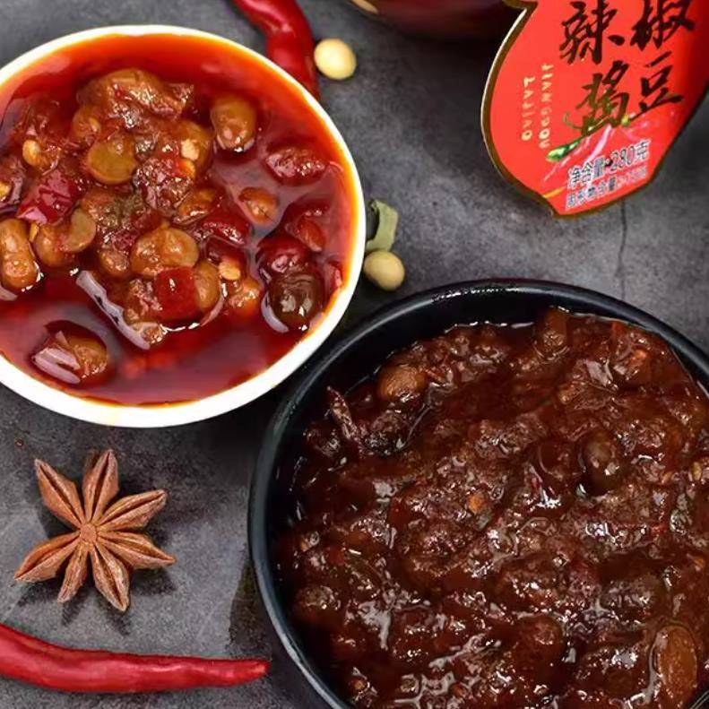 河南特产西瓜酱豆辣椒酱豆500g坛装夹馍炒菜拌饭黄豆酱蘸料