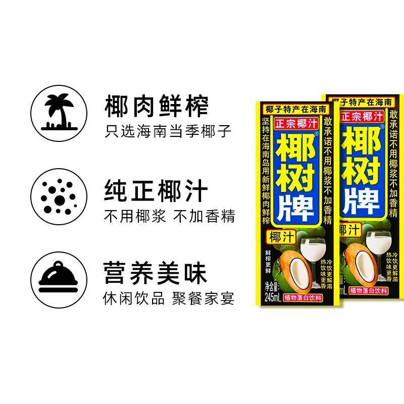 椰汁果汁饮料245ml*12/24盒整箱装植物蛋白椰奶海BY