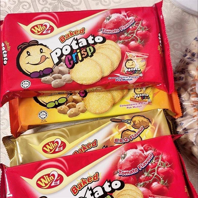 赢赢饼干马来西亚零食原装薄脆蔬菜味玉米味小包装办公室休闲