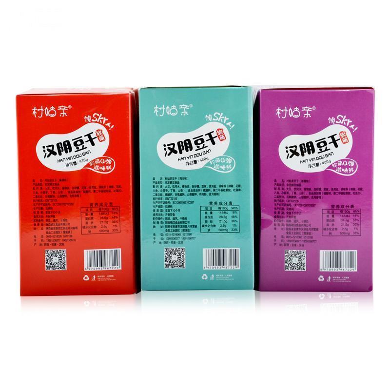陕西安康特产村姑亲汉阴豆干麻辣香辣鸡汁味豆腐干420g*20袋/盒装