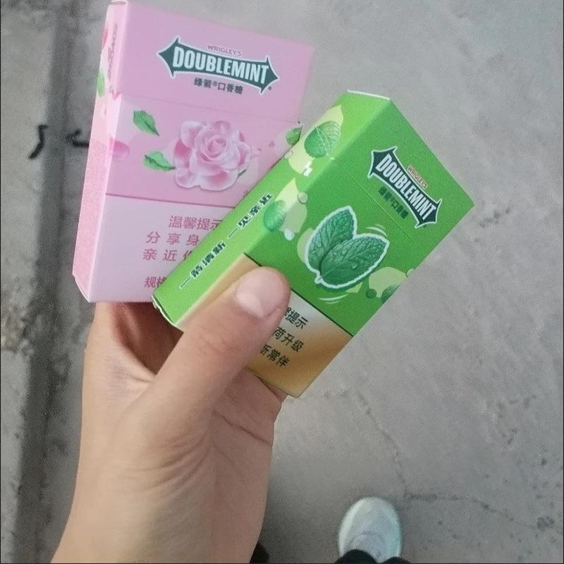 绿箭烟盒玫瑰薄荷金装抽抽盒40片起车载口香糖薄荷踏春零食去烟味
