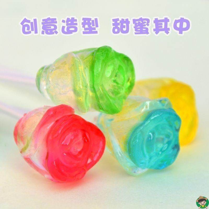 极速长杆玫瑰花棒棒糖女神节情人节教师节网红花束糖果8090玫