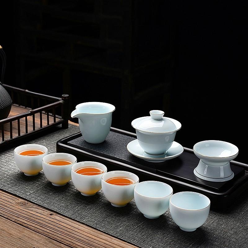 新品陶瓷功夫茶具套装翠绿
