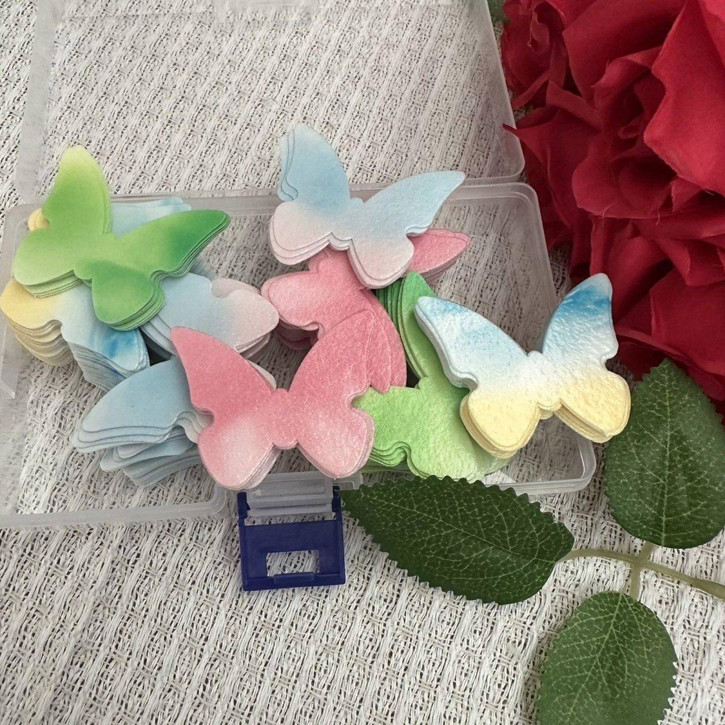 可食用糯米纸蝴蝶蛋糕装饰甜品店烘焙咖啡冷菜摆盘鸡尾酒点缀DIY