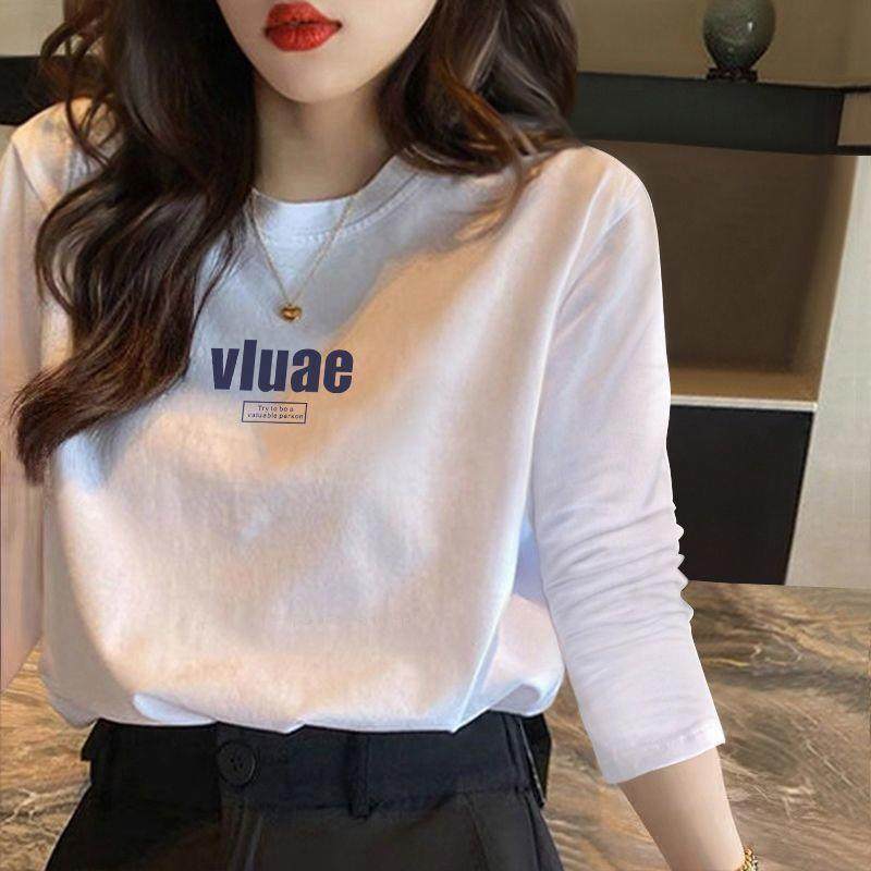 奶油杏色韩版内搭加绒长袖t恤女德绒秋冬打底衫修身加厚洋气上衣