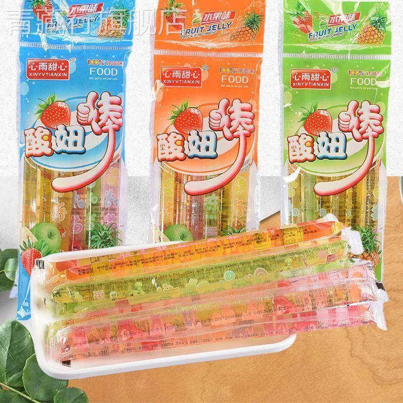酸妞棒果粒棒果冻条散装吸