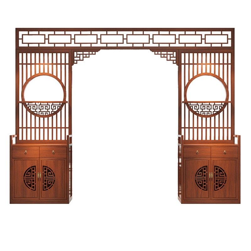 新中式实木屏风隔断客厅入户玄关柜遮挡装饰镂空月亮门博古架层架,住宅家具,门厅/玄关柜/玄关架,淘宝优惠券,粉丝福利购,淘宝优惠卷
