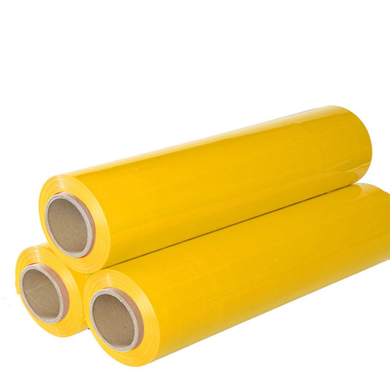 彩色拉伸膜塑料膜蓝色绿色缠绕膜 黑色拉伸膜PE保鲜膜打包