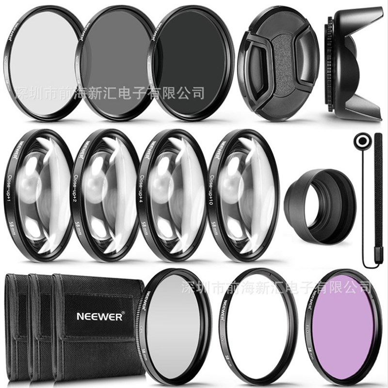 单反相机37-82mm kit滤镜套装 17IN1ND2/4/8+中间捏+花瓣罩+近摄