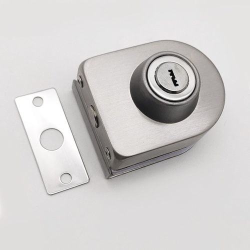 玻璃门锁商铺推拉门锁免开孔锁单门双门无框玻璃地锁插销锁大锁头