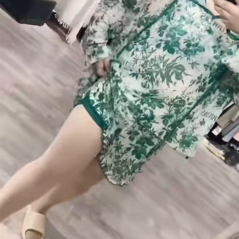 大码四件套保守遮l肚显瘦显白遮肉可爱网纱平角防走光分体泳衣女