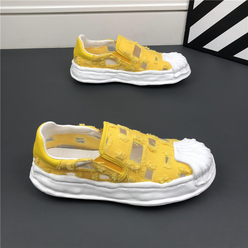 夏季新款一脚蹬镂空透p气时尚休闲鞋百搭布鞋厚底溶解鞋板鞋潮男,流行男鞋,休闲板鞋,淘宝优惠券,粉丝福利购,淘宝优惠卷