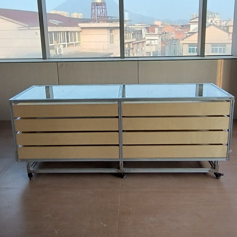店铺饰品店铝型材展示柜简约现代陈列G柜货柜玻璃商场流水台收纳