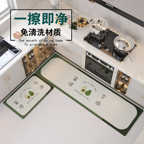 皮革厨房地垫脚垫防水防油防滑免洗可擦耐脏PVCW满铺家用地毯