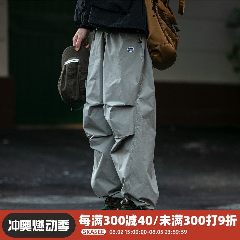 美式风机能宽松运动裤男女四季z百搭束脚橡筋腰工装伞兵裤休闲长