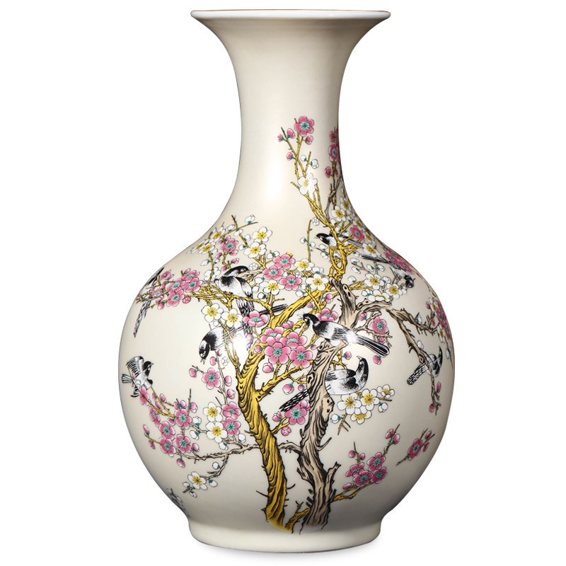 景德镇陶瓷花瓶摆件客厅插花现代中式客厅家居装饰品摆件瓷瓶子