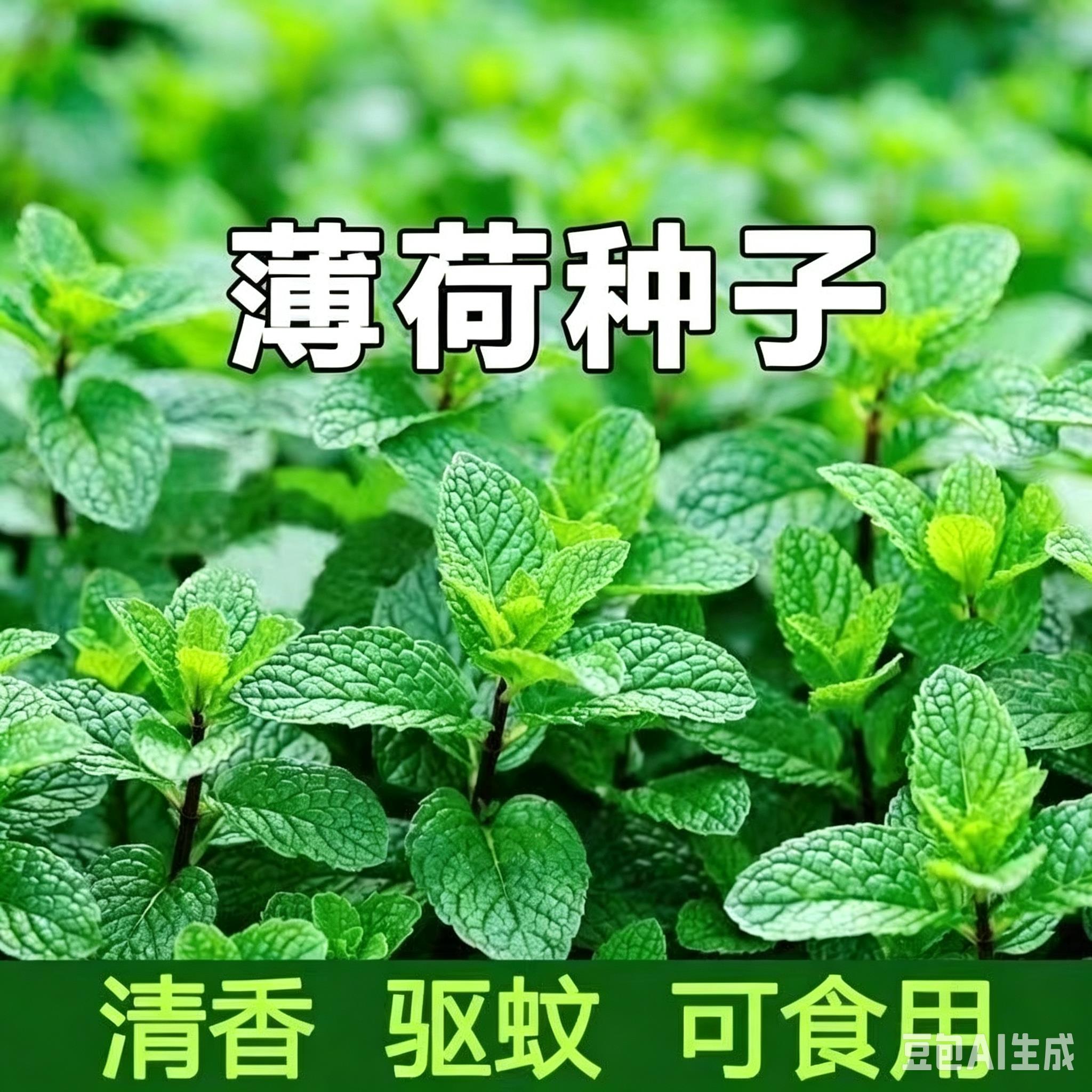 可食用薄荷种子驱蚊留兰香柠檬苗猫薄荷四季播种室内盆栽花种籽子