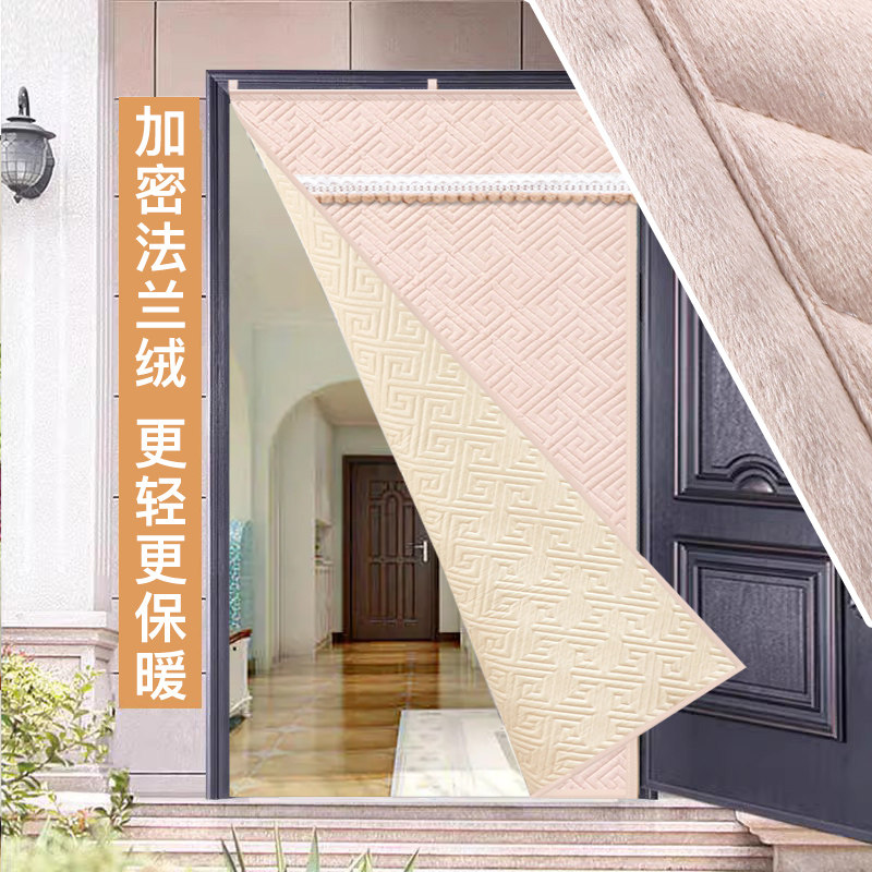 棉门帘免钉绒布防风保温冬天进户门帘整片定制加宽加厚.厨房隔断