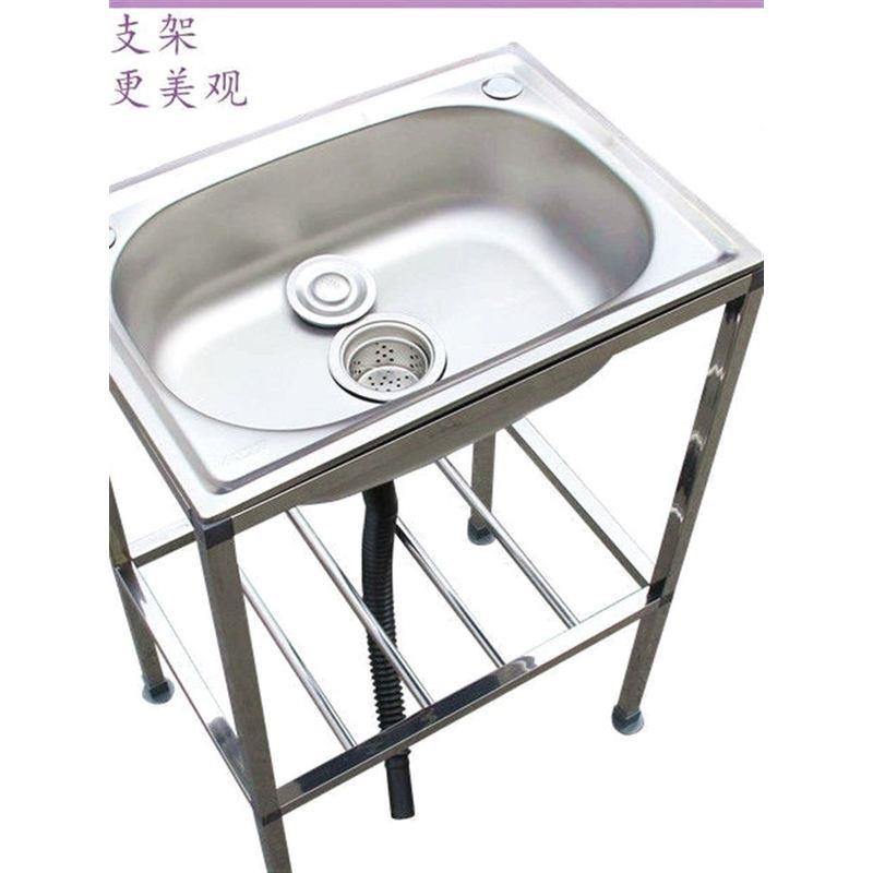 简易洗手a盆台不锈钢洗脸洗手池架子卫生间洗漱台落地移动水池单