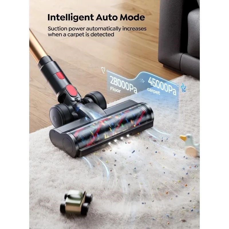 SMOTURE Cordless Vacuum Cleaner, 550W 45KPA 60 M RunXtime,Se