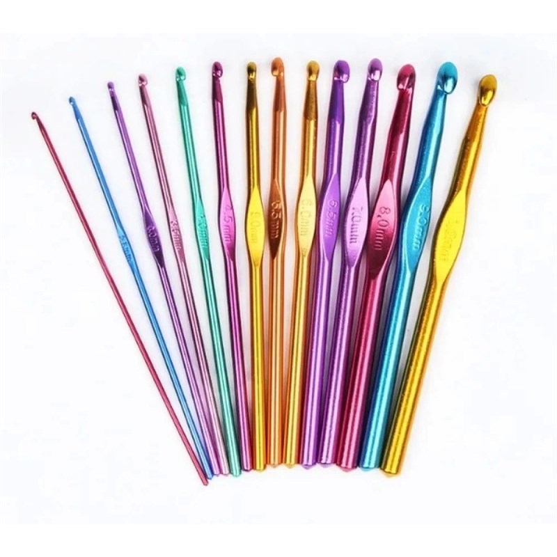 8/10/12/10Pcs Aluminum Knittizng Needles Metal Crochet Set H
