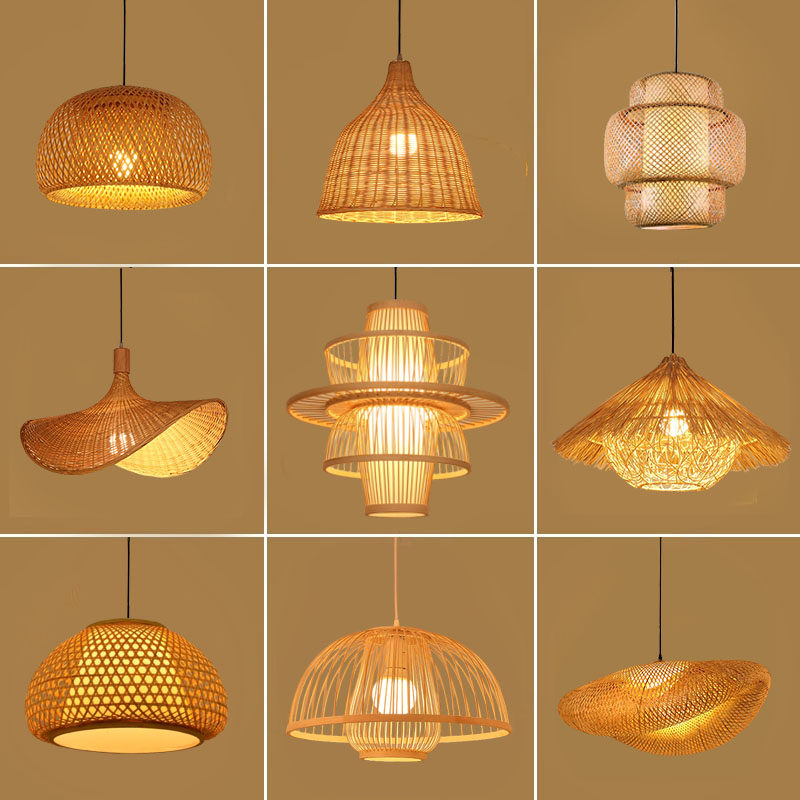 竹编餐厅吊灯中式客厅民宿日式复古藤编灯笼创意茶室禅意竹艺灯罩,家装灯饰光源,餐厅吊灯,淘宝优惠券,粉丝福利购,淘宝优惠卷