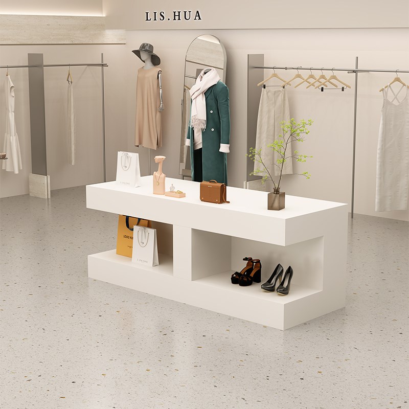 服装店中岛台展示台女装店流水台店铺小型中岛展示桌鞋子包包展台