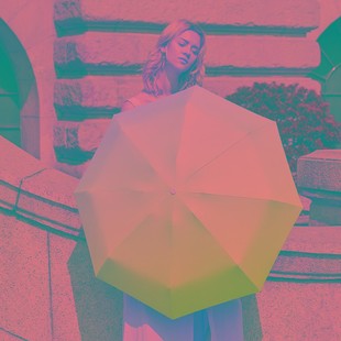 【海岸村恰恰恰同款】遮阳伞黑胶太阳伞防晒防紫外线女折叠晴雨伞