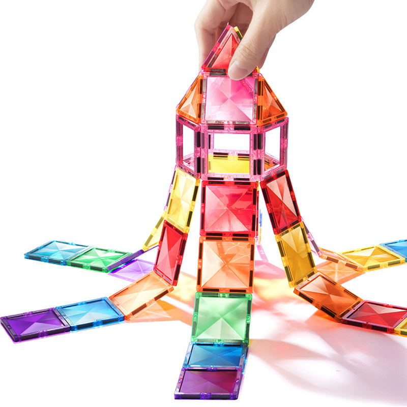 弥鹿彩窗磁力片强磁轨道管道积木拼图百变磁力棒儿童益智玩具麋鹿