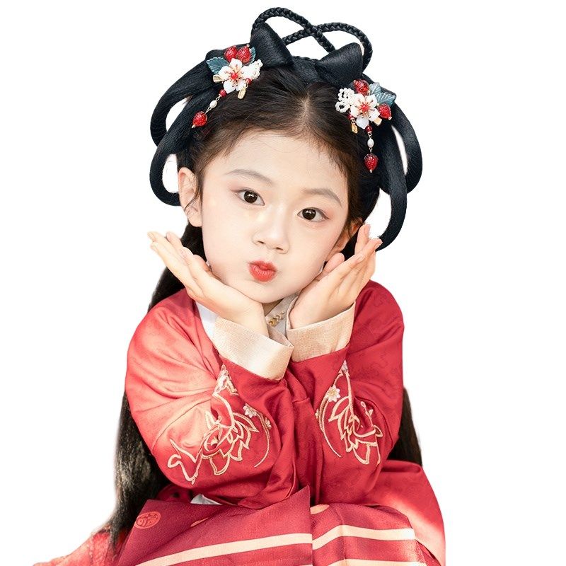 儿童汉服假发包古装发箍一体式古风新年头饰女拜年服造型盘发发髻,美发护发/假发,发包/丸子,淘宝优惠券,粉丝福利购,淘宝优惠卷
