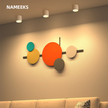 可调节明装射灯圆形客厅背景墙LED天花灯过道玄关灯极简明装筒灯