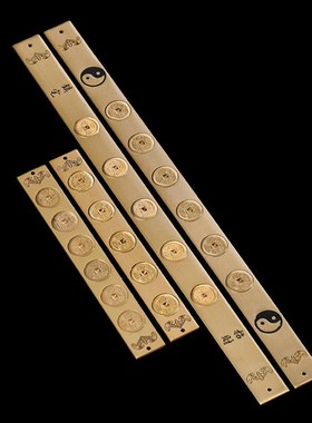 纯黄铜五帝尺压门尺垫门槛玄关装饰品对门六帝尺带中国结居家摆件