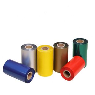 机110 彩色蜡基混合基树脂碳带红黄蓝绿金银白标签机条码 300色带