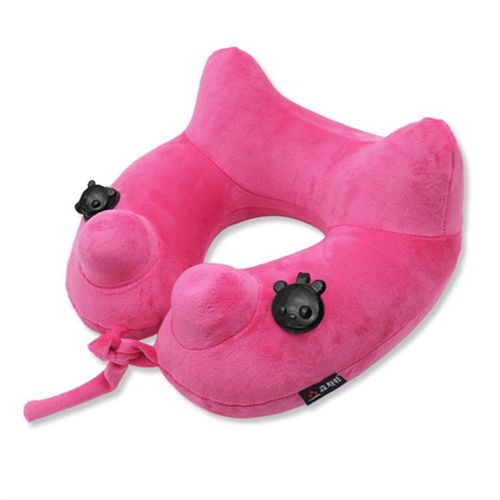 新品按压充气u型枕头 户外露营旅行枕旅游三宝午睡枕厂家直销