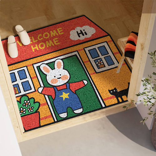 卡通家用客c厅玄关大门口可裁剪蹭土地垫入户门耐脏脚垫丝圈进门