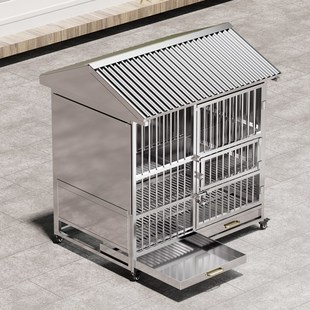 户外不锈钢狗笼室外防雨犬舍狗棚特大型狗窝加厚猛犬X狗笼子大型